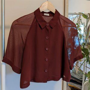 Wilfred Cropped Sheer Blouse